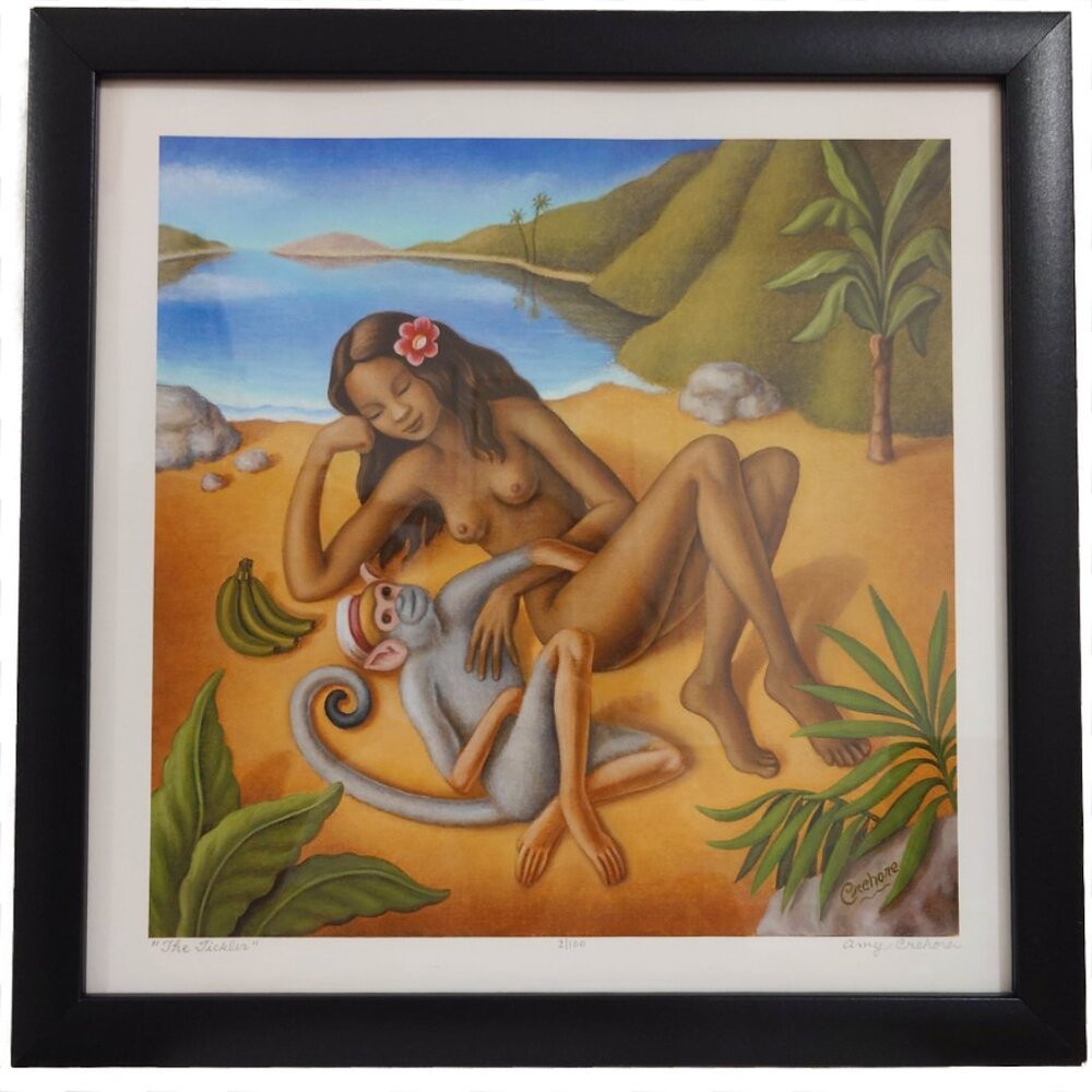 Amy Crehore "The Tickler" Signed and Framed Print #2/100 Pop Surrealism